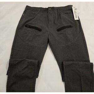 NWT Ring Of Fire Men's Long Beach Moto‎ Gray Slim Fit Pants 38 x 32
